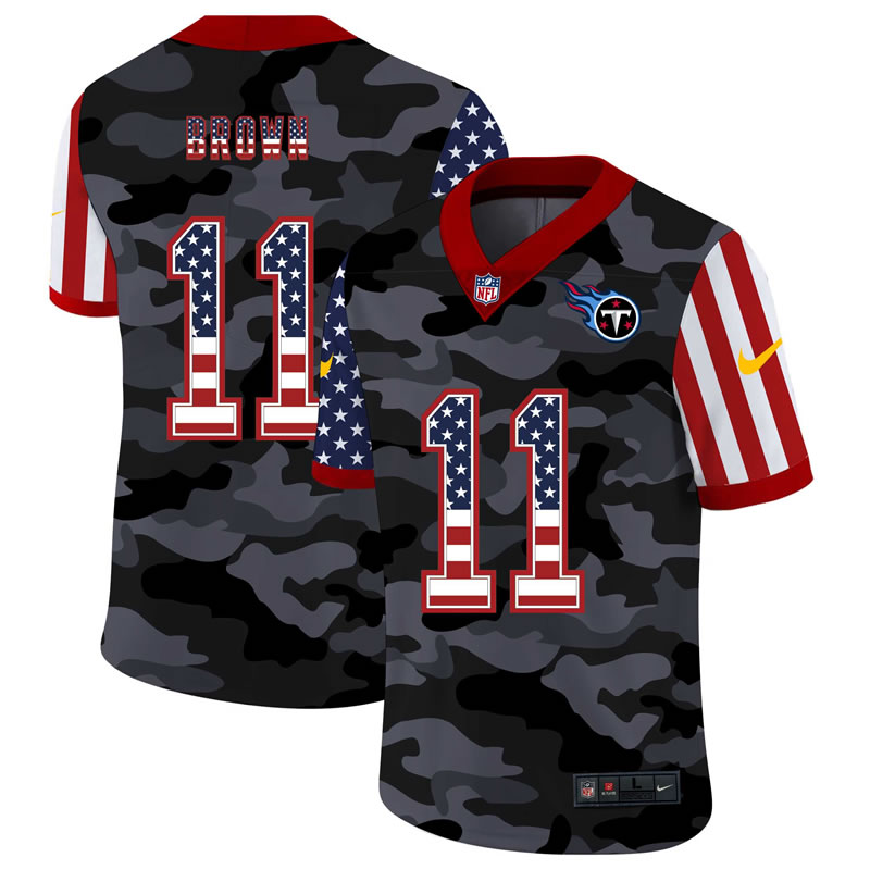 Nike Tennessee Titans 11 Brown 2020 USA Camo Salute to Service Limited Jersey zhua