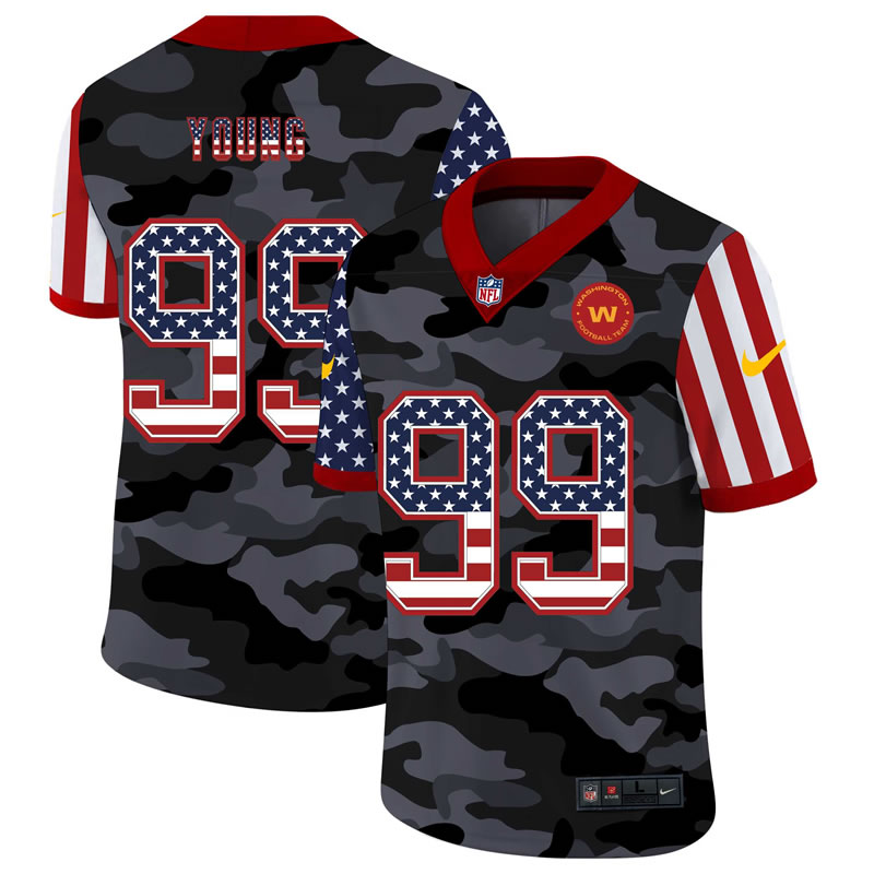 Nike Washington Redskins 99 Young 2020 USA Camo Salute to Service Limited Jersey zhua