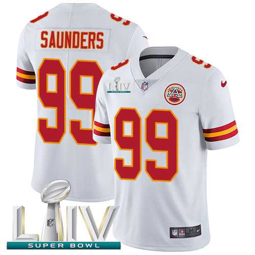 Youth Nike Chiefs 99 Khalen Saunders White 2020 Super Bowl LIV Vapor Untouchable Limited Jersey