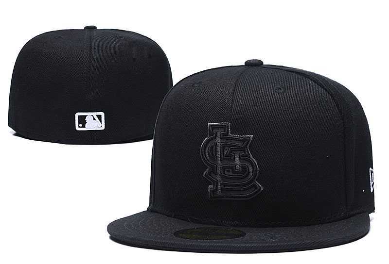 St. Louis Cardinals Team Logo Black Fitted Hat LX1