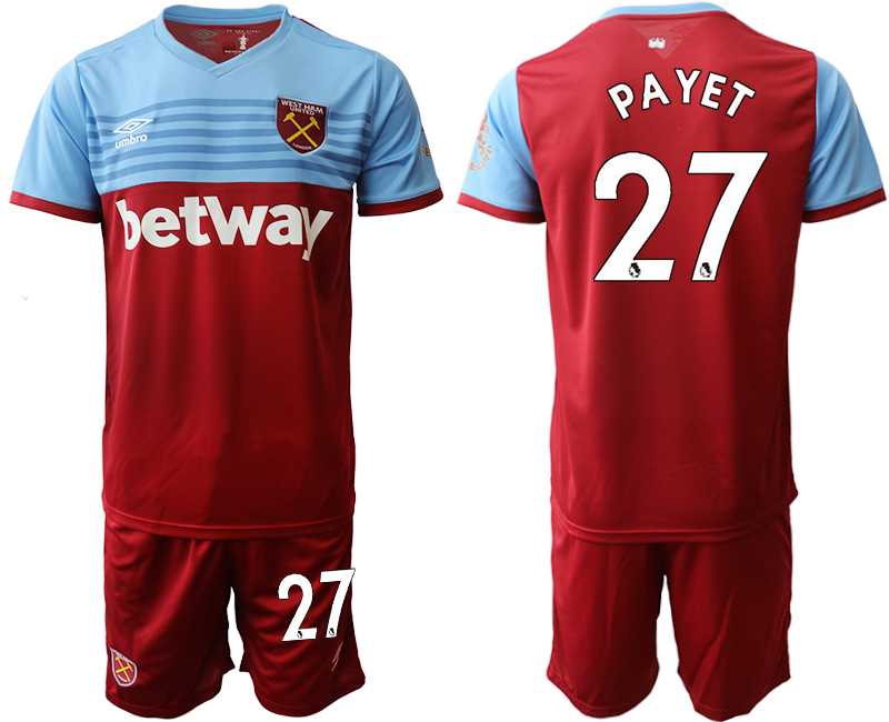 2019-20 West Ham United 27 PAYET Home Soccer Jersey