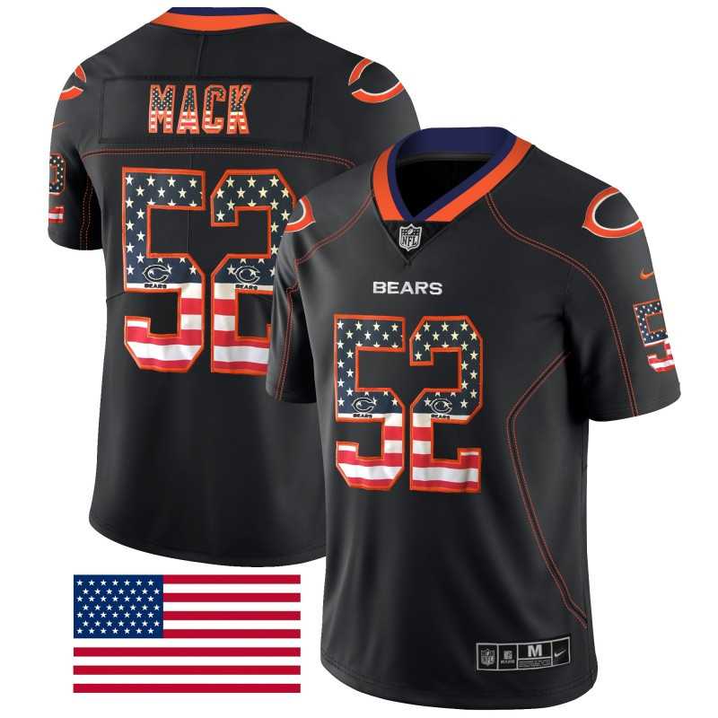Nike Bears 52 Khalil Mack Black USA Flag Fashion Limited Jersey Dyin