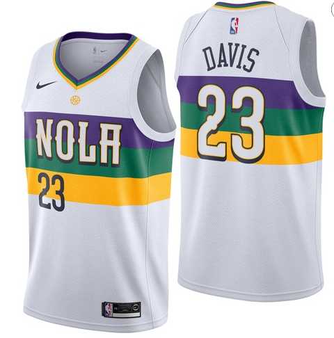 Pelicans 23 Anthony Davis White 2018 19 City Edition Nike Swingman Jersey Dzhi
