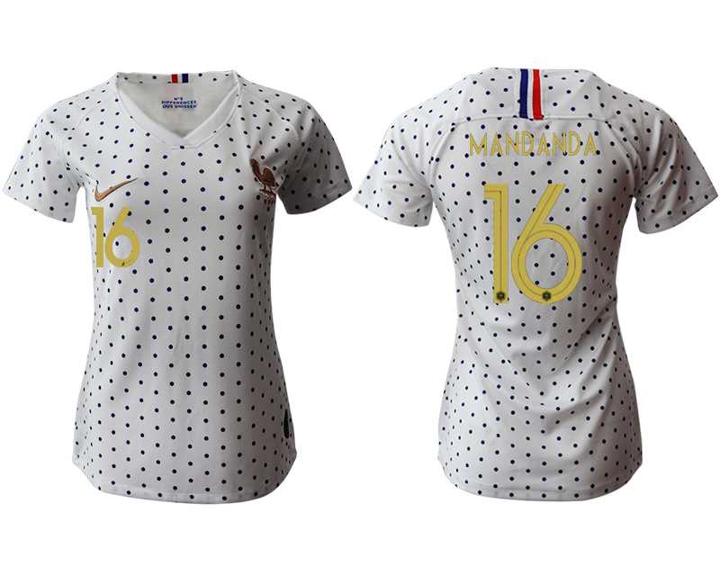 Women 2019-20 France 16 MANDANDA Away Soccer Jersey