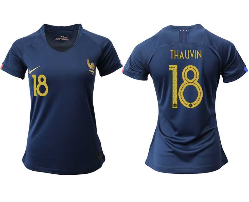 Women 2019-20 France 18 THAUVIN Homen Soccer Jersey