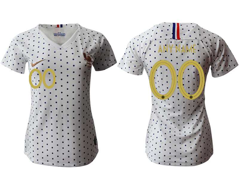 Women 2019-20 France Customized Away Soccer Jersey