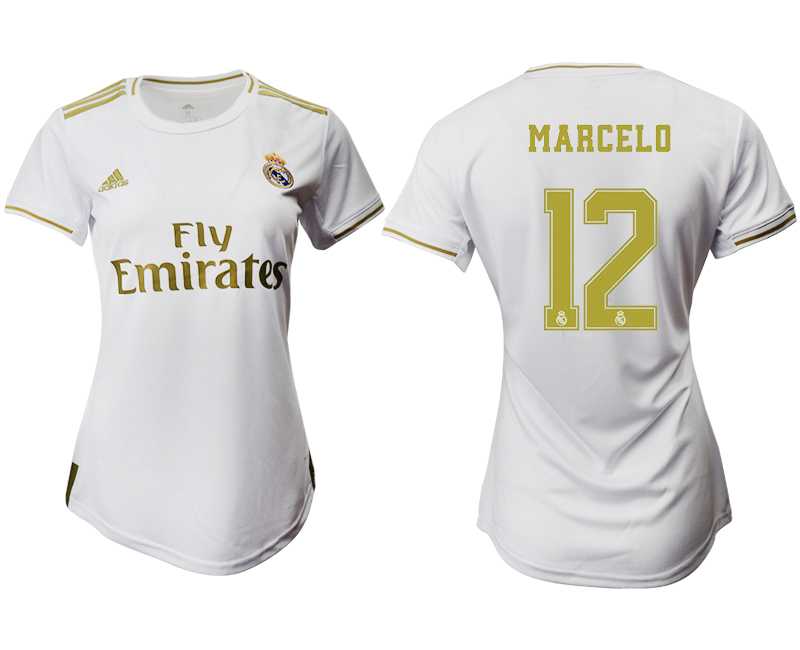 Women 2019-20 Real Madrid 12 MARCELO Home Soccer Jersey