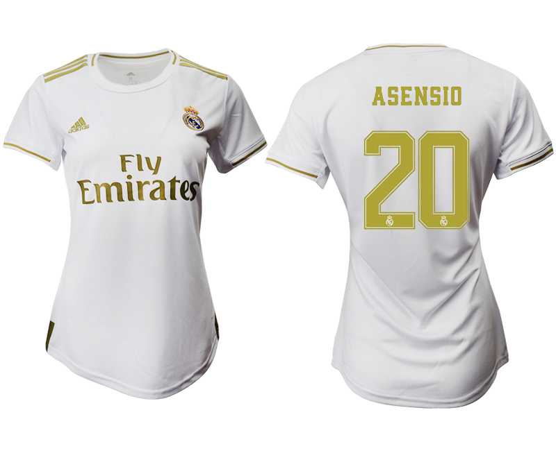 Women 2019-20 Real Madrid 20 ASENSIO Home Soccer Jersey