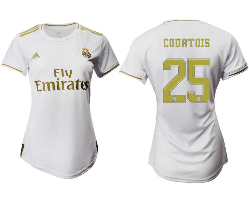 Women 2019-20 Real Madrid 25 COURTOIS Home Soccer Jersey