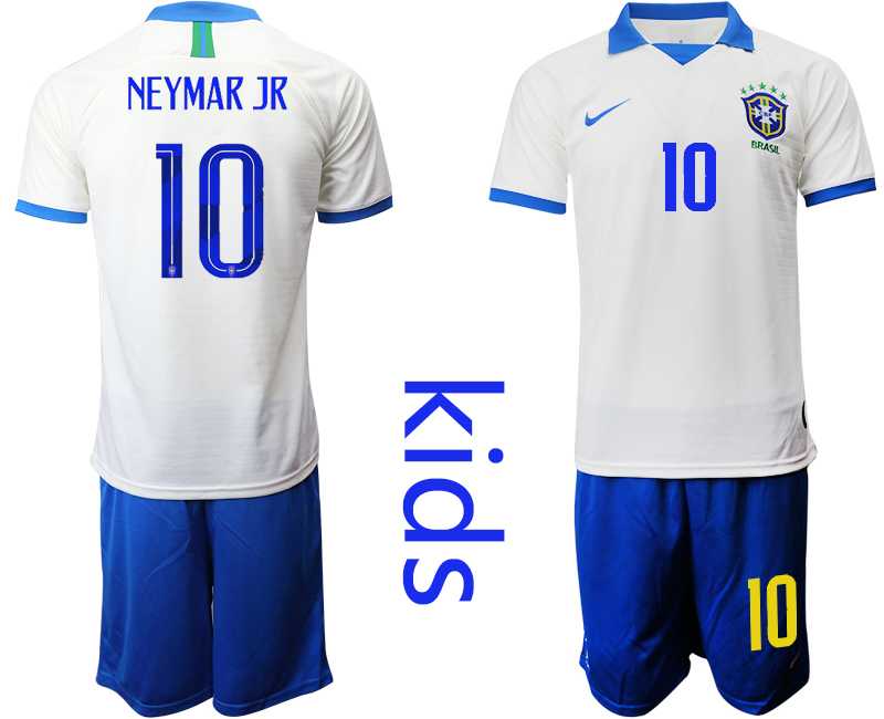 Youth 2019-20 Brazil 10 NEYMAR JR White Special Edition Soccer Jersey
