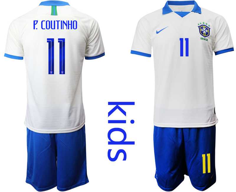 Youth 2019-20 Brazil 11 P. CIYTINHO White Special Edition Soccer Jersey