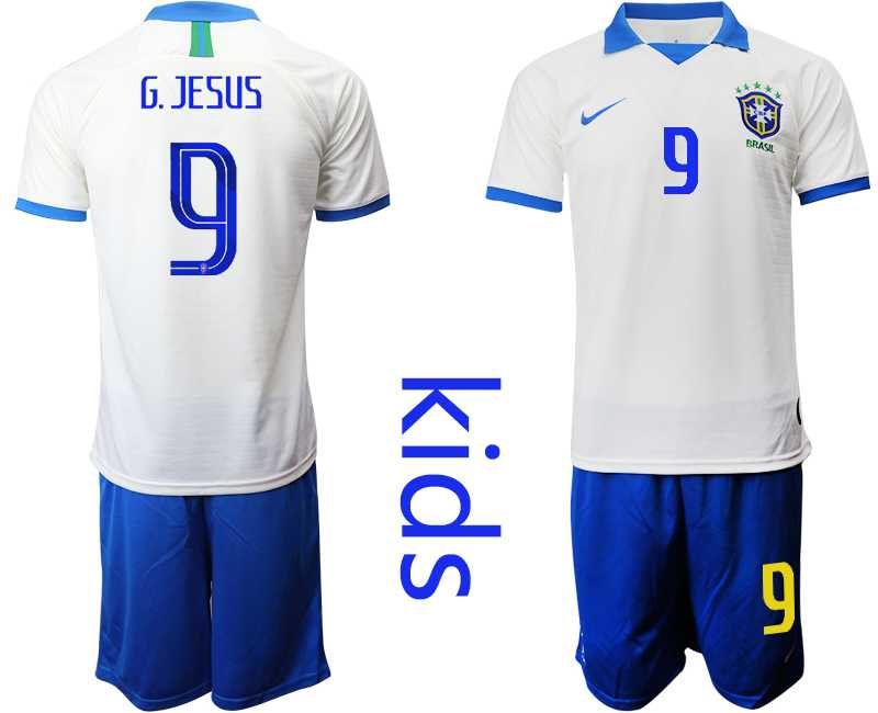 Youth 2019-20 Brazil 9 G.JESUS White Special Edition Soccer Jersey