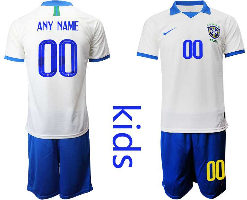 Youth 2019-20 Brazil Customized White Special Edition Soccer Jersey