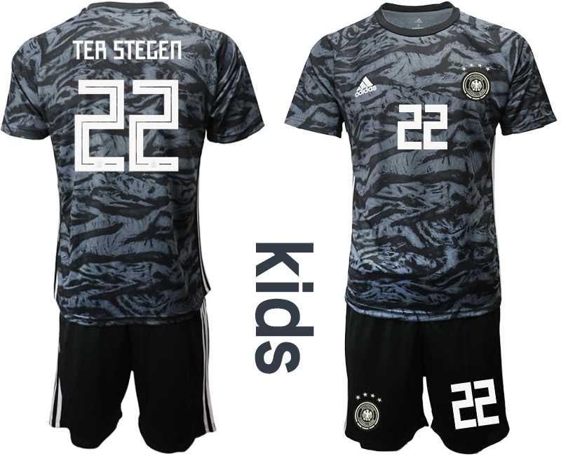 Youth 2019-20 Germany 22 TER STEGEN Black Goalkeeper Soccer Jersey