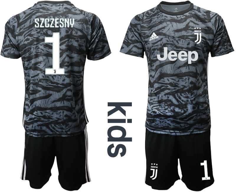 Youth 2019-20 Juventus 1 SZCZESNY Black Goalkeeper Soccer Jersey