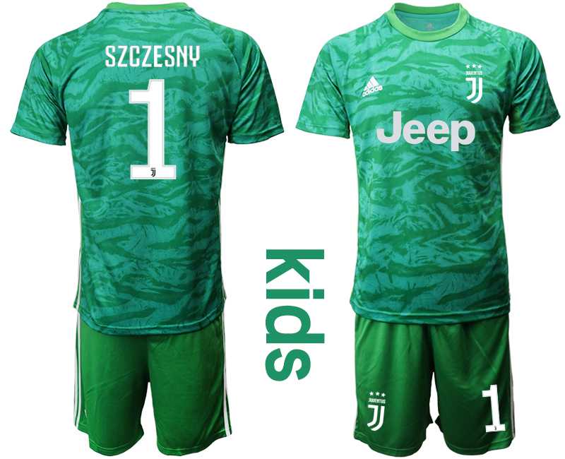Youth 2019-20 Juventus 1 SZCZESNY Green Goalkeeper Soccer Jersey
