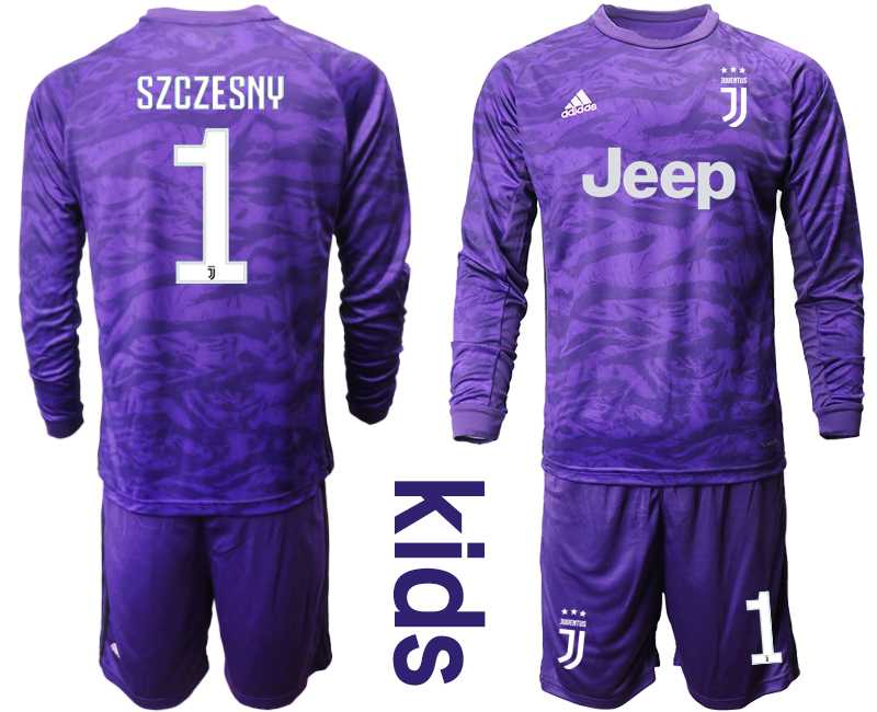 Youth 2019-20 Juventus 1 SZCZESNY Purple Long Sleeve Goalkeeper Soccer Jersey
