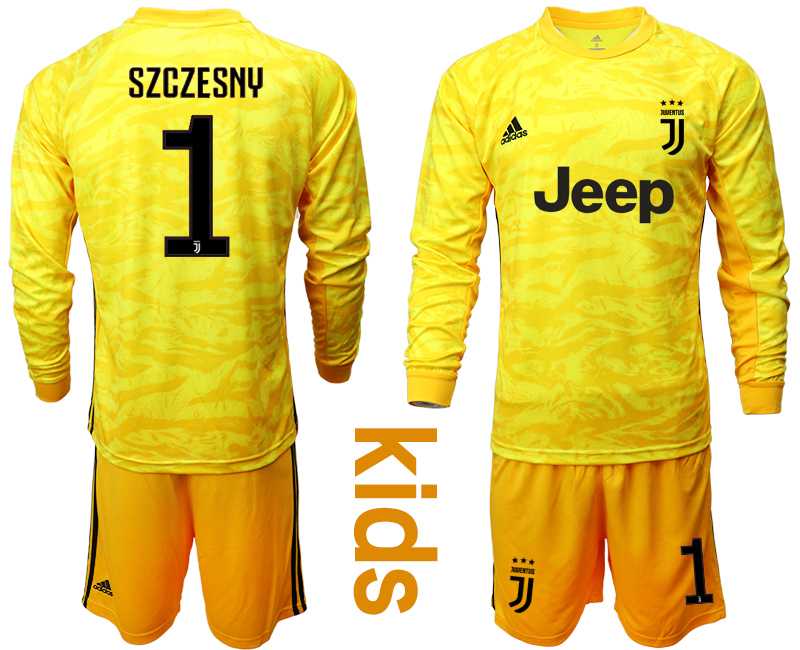 Youth 2019-20 Juventus 1 SZCZESNY Yellow Long Sleeve Goalkeeper Soccer Jersey