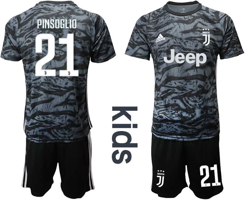 Youth 2019-20 Juventus 21 PINSOGLIO Black Goalkeeper Soccer Jersey