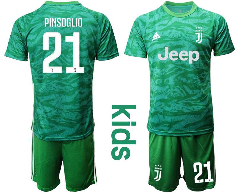 Youth 2019-20 Juventus 21 PINSOGLIO Green Goalkeeper Soccer Jersey