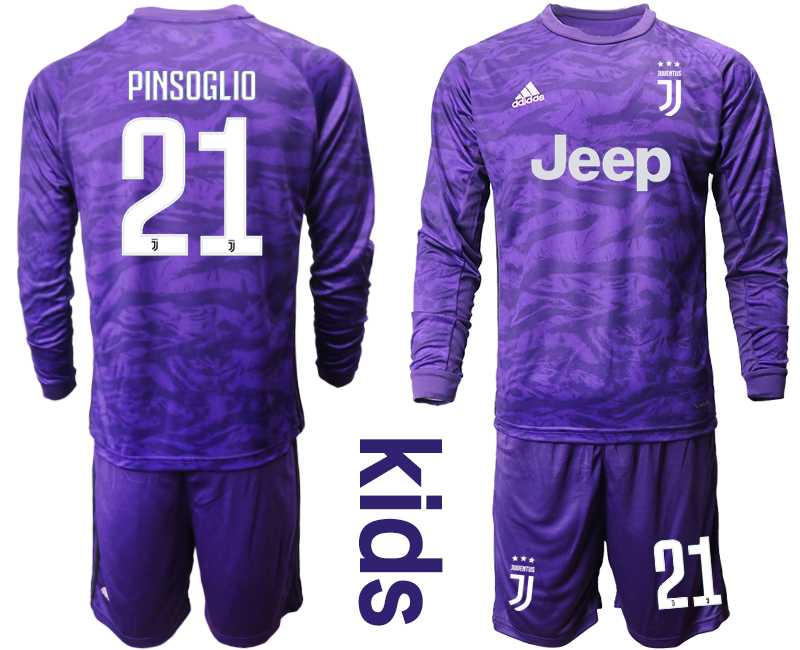Youth 2019-20 Juventus 21 PINSOGLIO Purple Long Sleeve Goalkeeper Soccer Jersey