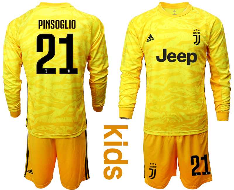Youth 2019-20 Juventus 21 PINSOGLIO Yellow Long Sleeve Goalkeeper Soccer Jersey