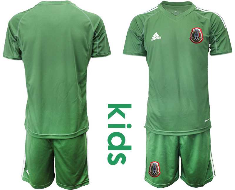 Youth 2019-20 Mexico Arm Green Goalkeeper Soccer Jersey