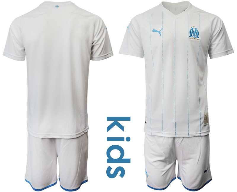 Youth 2019-20 Olympique de Marseille Home Soccer Jersey