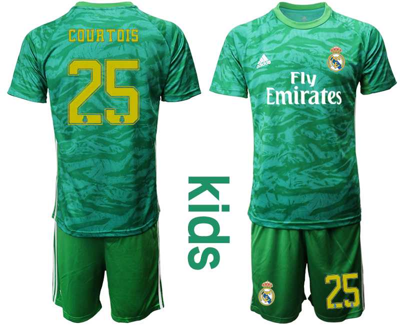 Youth 2019-20 Real Madrid 25 COURTOIS Green Goalkeeper Soccer Jersey