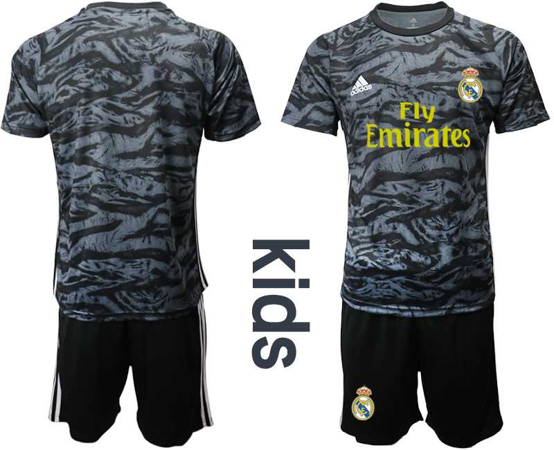 Youth 2019-20 Real Madrid Black Goalkeeper Soccer Jersey