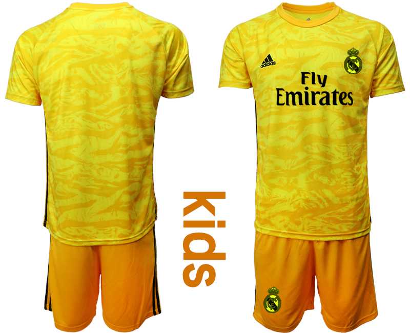 Youth 2019-20 Real Madrid Yellow Goalkeeper Soccer Jersey
