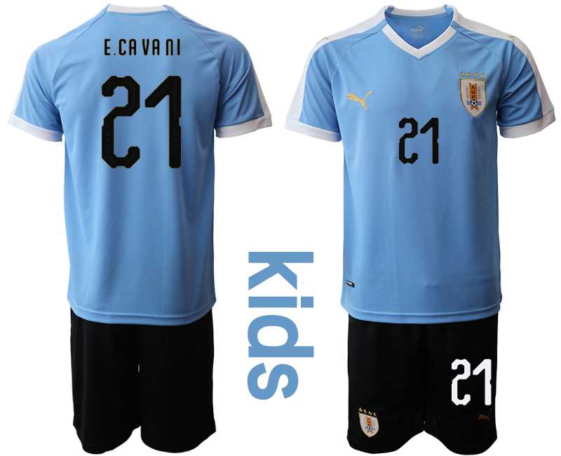Youth 2019-20 Uruguay 21 E.CAVANI Home Soccer Jersey