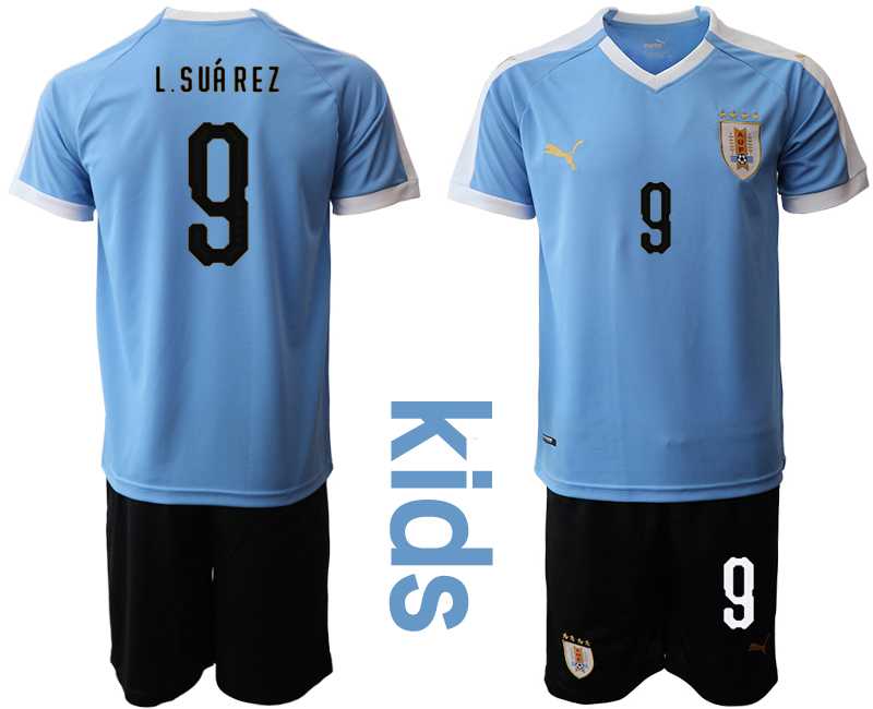 Youth 2019-20 Uruguay 9 L.SUAREZ Home Soccer Jersey