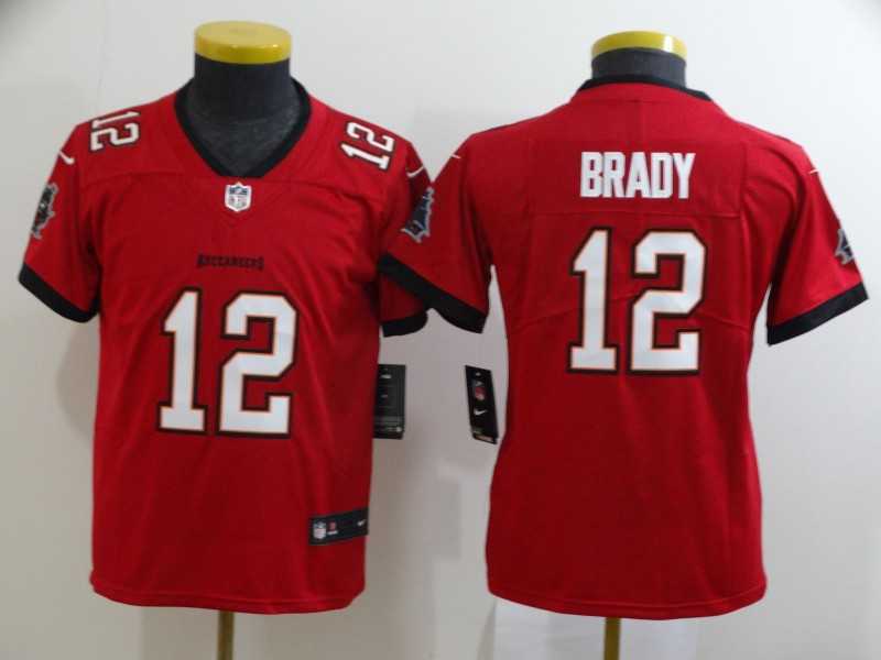 Youth Nike Buccaneers 12 Tom Brady Red New 2020 Vapor Untouchable Limited Jersey