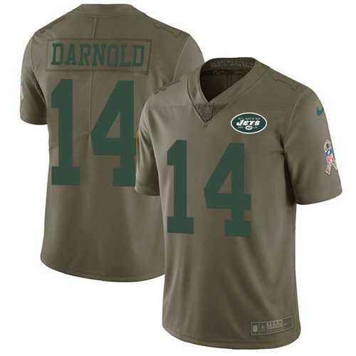 Youth Nike Jets 14 Sam Darnold Olive Salute To Service Limited Jersey Dyin