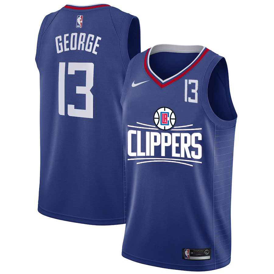 Clippers 13 Paul George Blue Nike Number Swingman Jerseys Dzhi