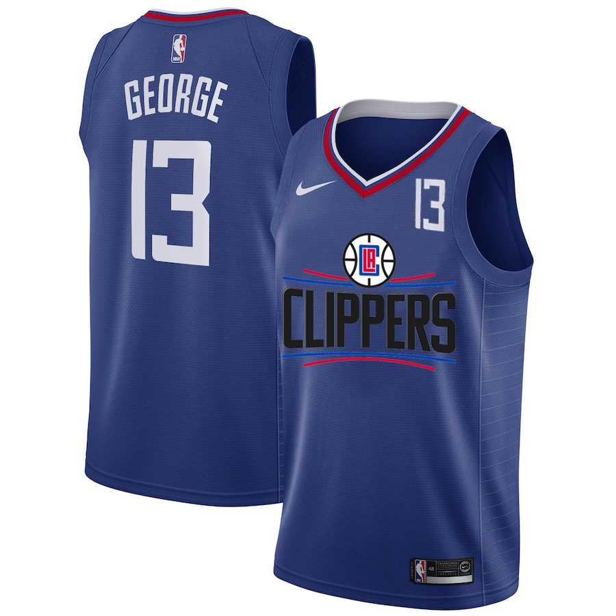Clippers 13 Paul George White Nike Number Swingman Jersey Dzhi
