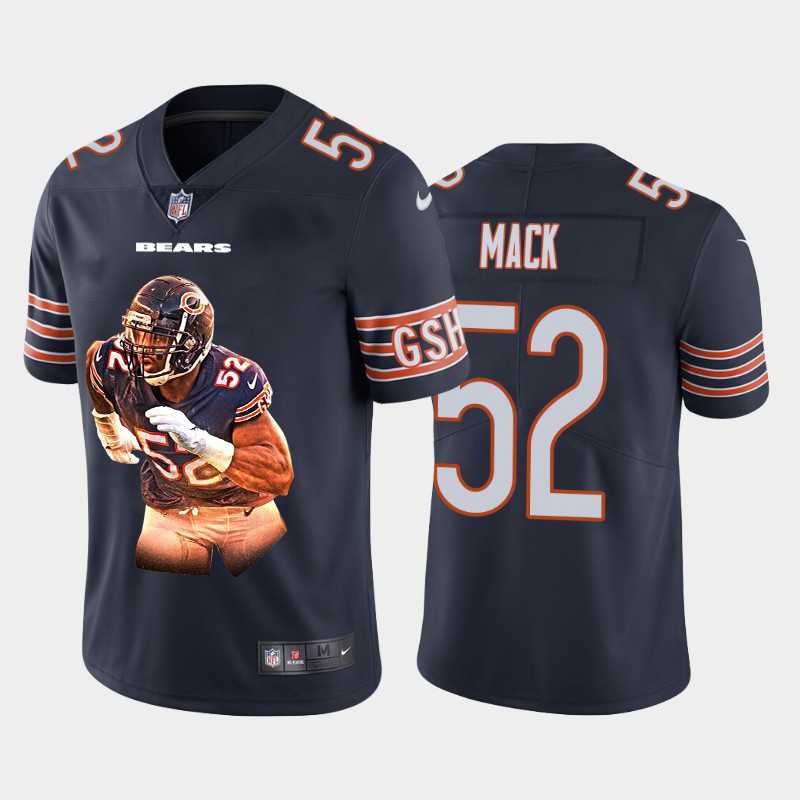 Nike Bears 52 Khalil Mack Navy Player Name Logo Vapor Untouchable Limited Jersey Yhua