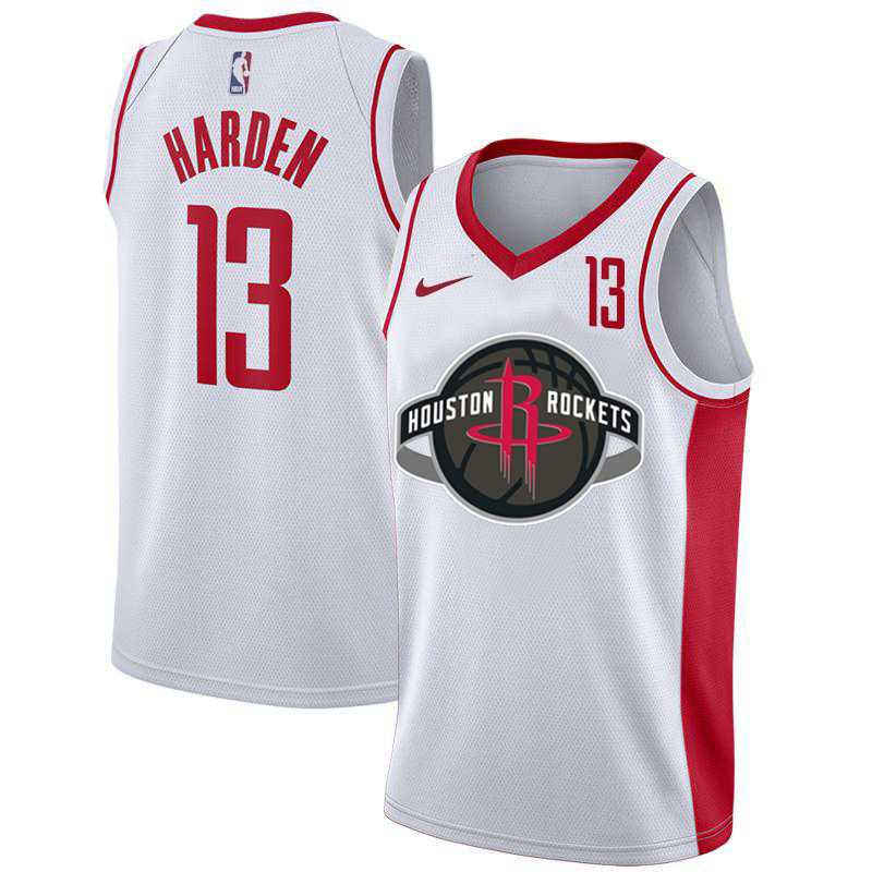 Rockets 13 James Harden White Nike City Edition Number Swingman Jersey Dzhi