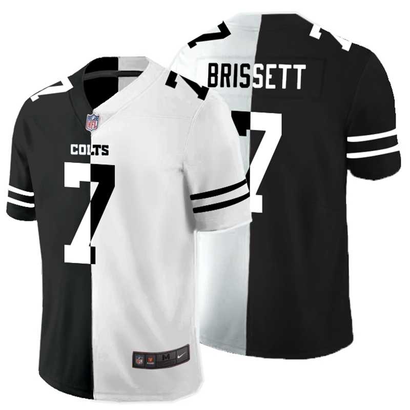 Nike Colts 7 Jacoby Brissett Black And White Split Vapor Untouchable Limited Jersey Dyin