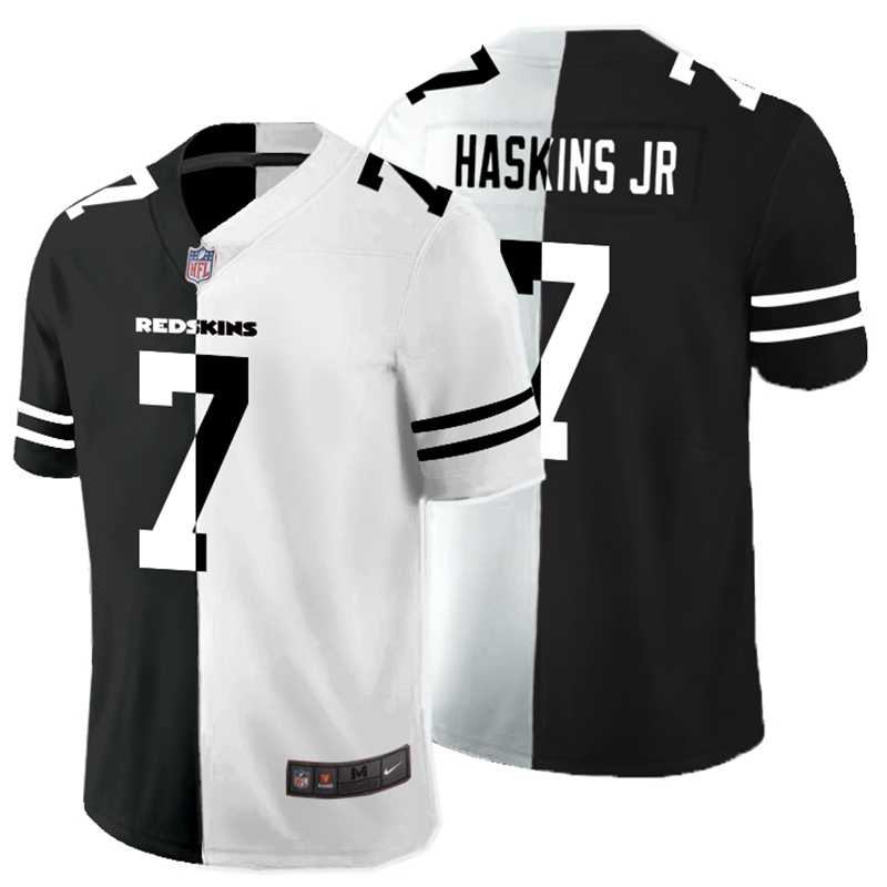 Nike Redskins 7 Dwayne Haskins Jr Black And White Split Vapor Untouchable Limited Jersey Dyin