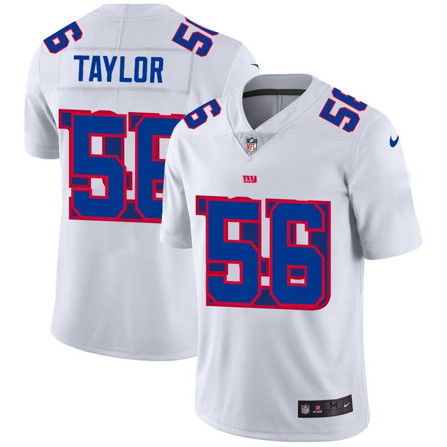 Nike Giants 56 Lawrence Taylor White Shadow Logo Limited Jersey Yhua