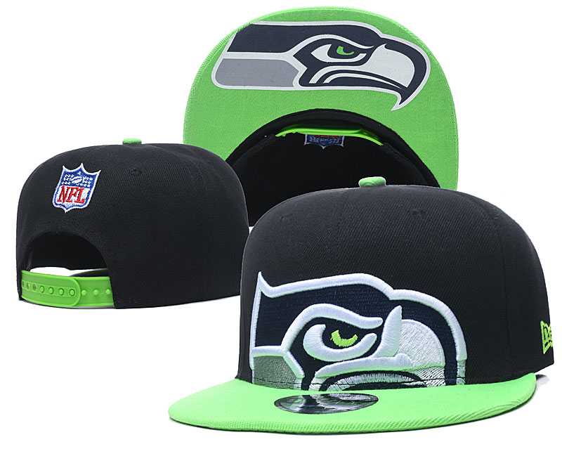 Seahawks Team Logo Black Adjustable Hat GS