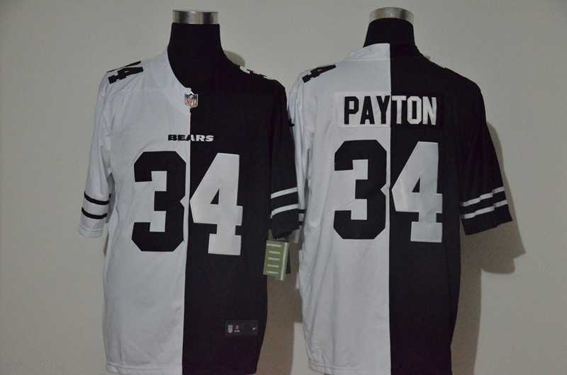 Nike Bears 34 Walter Payton Black And White Split Vapor Untouchable Limited Jersey Dzhi