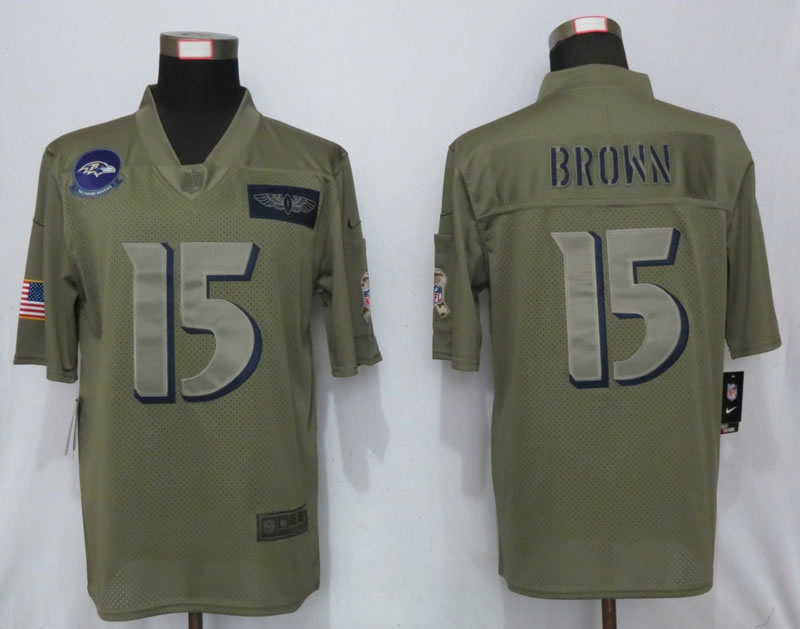 Nike Baltimore Ravens 15 Brown Nike Camo Salute to Service Limited Jersey