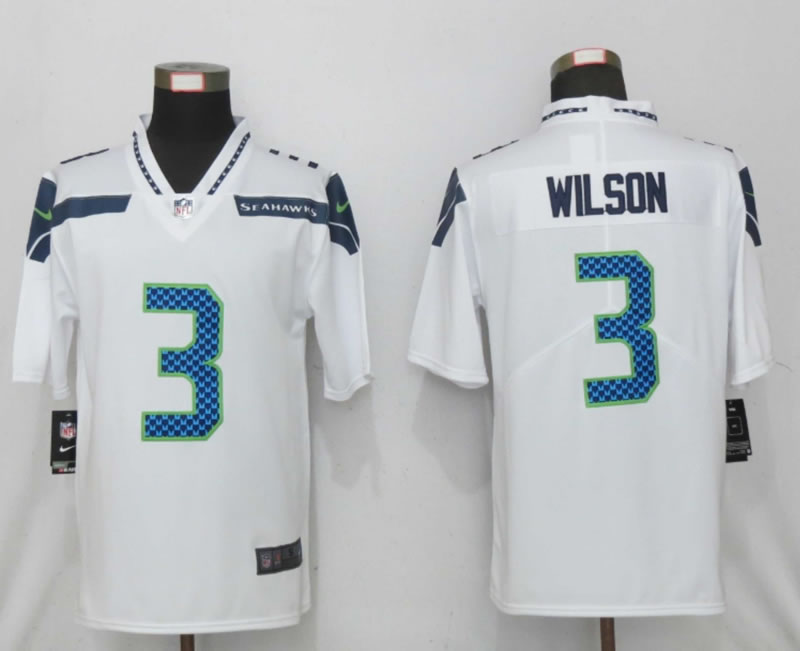 Nike Seattle Seahawks 3 Wilson White Vapor Untouchable Limited Jersey
