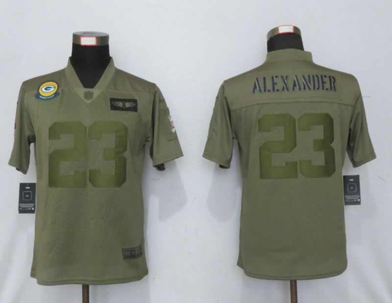 Women Nike Green Bay Packers 23 Alexander Nike Camo 2019 Salute to Service Limited Jersey