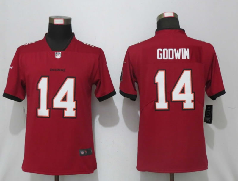 Women Nike Tampa Bay Buccaneers 14 Godwin Red Alternate Vapor Limited Jersey