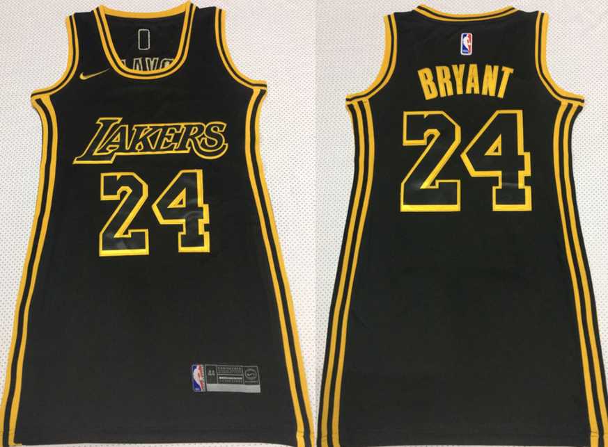 Women Lakers 24 Kobe Bryant Black Nike Swingman Jersey