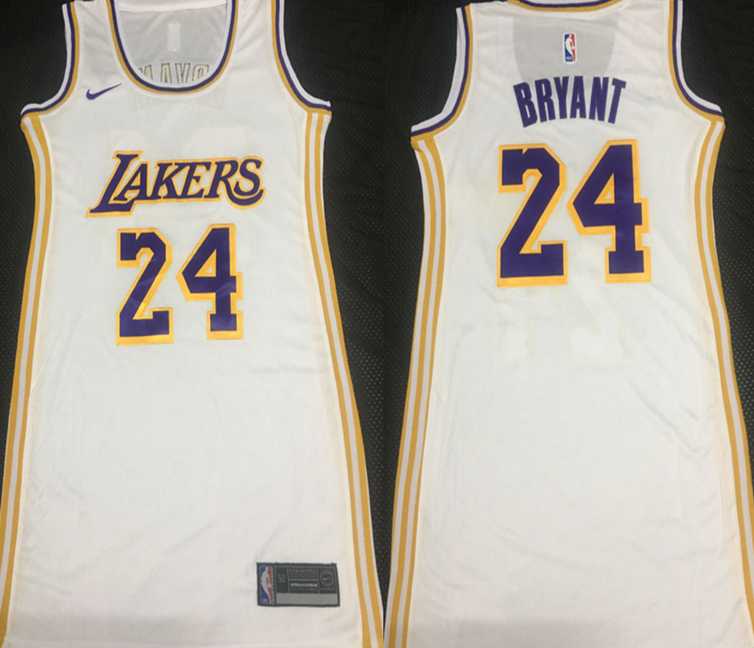 Women Lakers 24 Kobe Bryant White Nike Swingman Jersey